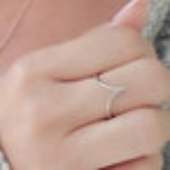 Sterling Silver Chevron Ring, V Women Ring, Simple Stack Ring,Dainty Silver Ring - Picture 2 of 9